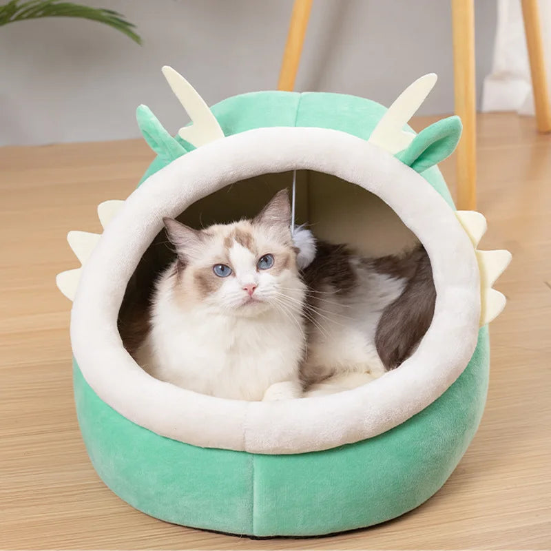 Deep Sleep Cat Bed Warm Cartoon Pet Bed Foldable Removable Washable Pet Sleeping Bed for Small Dog Mat Bag Cave Cattery