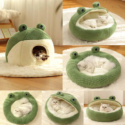 Plush Bubble Velvet New Pet Nest Little Frog Series Cat Nest Warm Dog Nest Autumn and Winter House Nest Pet Supplies Pet House