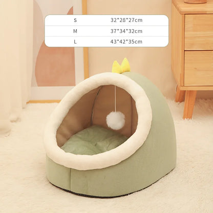 Deep Sleep Cat Bed Warm Cartoon Pet Bed Foldable Removable Washable Pet Sleeping Bed for Small Dog Mat Bag Cave Cattery