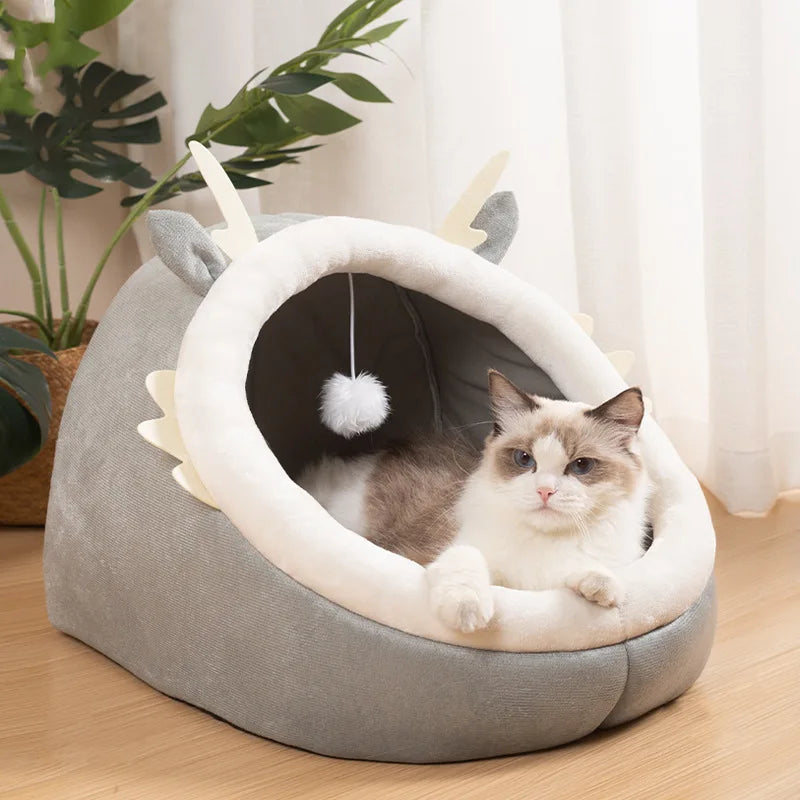 Deep Sleep Cat Bed Warm Cartoon Pet Bed Foldable Removable Washable Pet Sleeping Bed for Small Dog Mat Bag Cave Cattery
