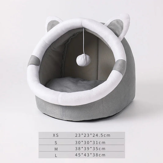 Deep Sleep Cat Bed Warm Cartoon Pet Bed Foldable Removable Washable Pet Sleeping Bed for Small Dog Mat Bag Cave Cattery