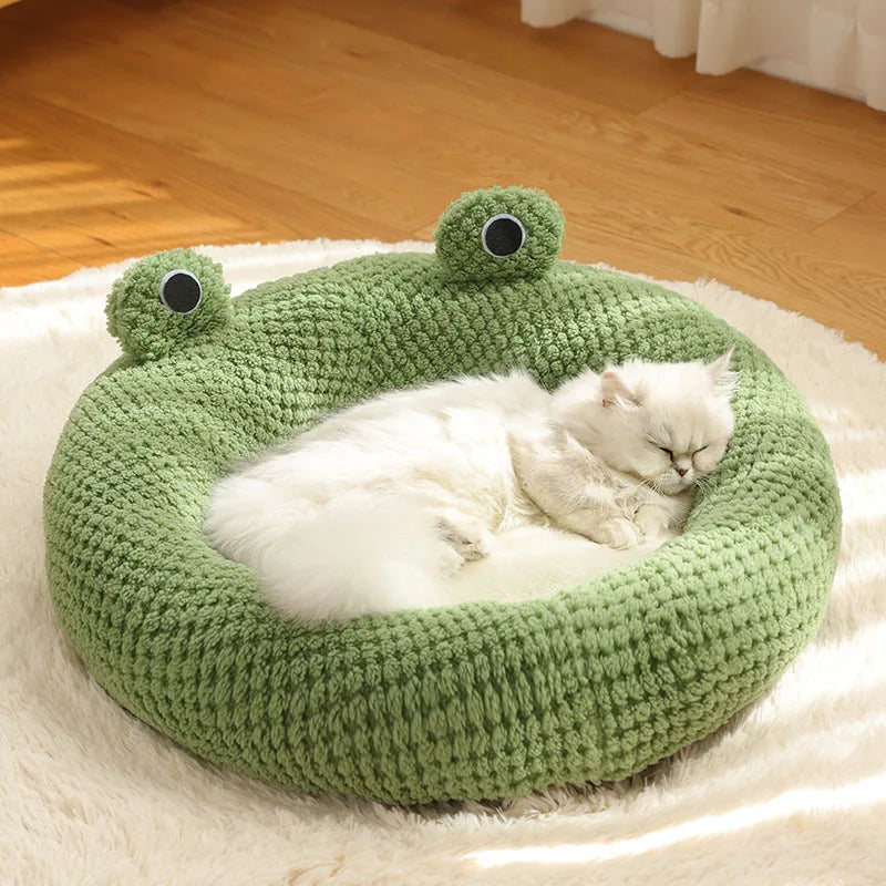 Plush Bubble Velvet New Pet Nest Little Frog Series Cat Nest Warm Dog Nest Autumn and Winter House Nest Pet Supplies Pet House