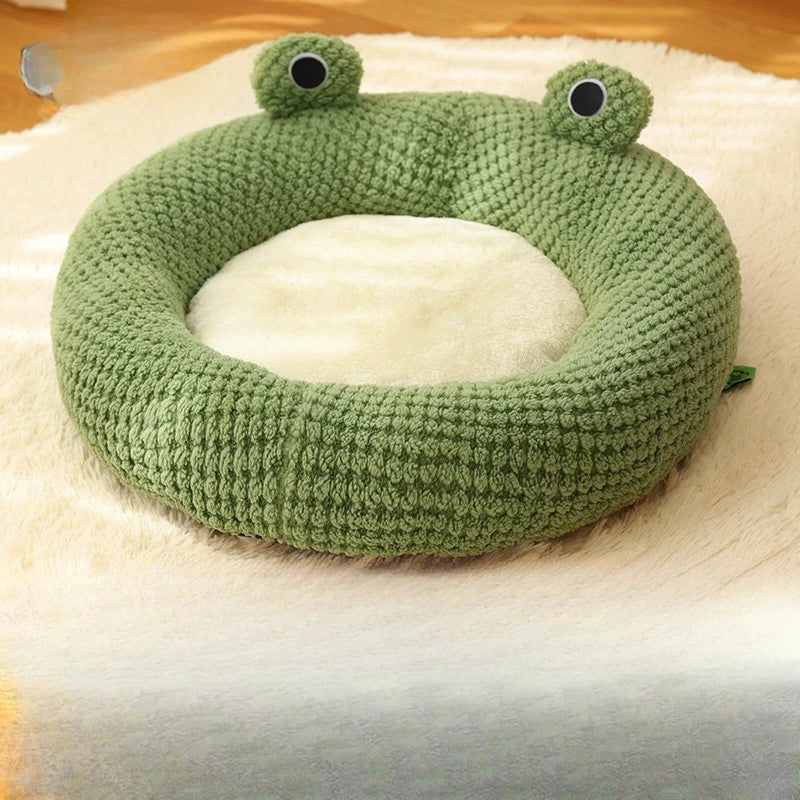 Plush Bubble Velvet New Pet Nest Little Frog Series Cat Nest Warm Dog Nest Autumn and Winter House Nest Pet Supplies Pet House