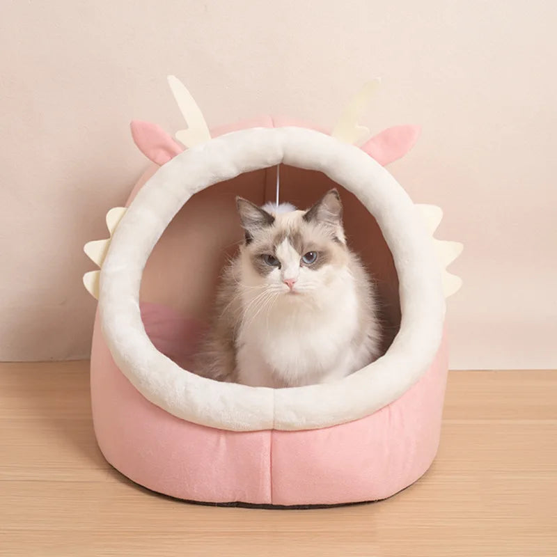 Deep Sleep Cat Bed Warm Cartoon Pet Bed Foldable Removable Washable Pet Sleeping Bed for Small Dog Mat Bag Cave Cattery