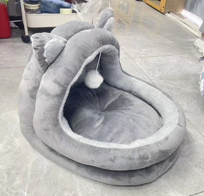 Deep Sleep Cat Bed Warm Cartoon Pet Bed Foldable Removable Washable Pet Sleeping Bed for Small Dog Mat Bag Cave Cattery